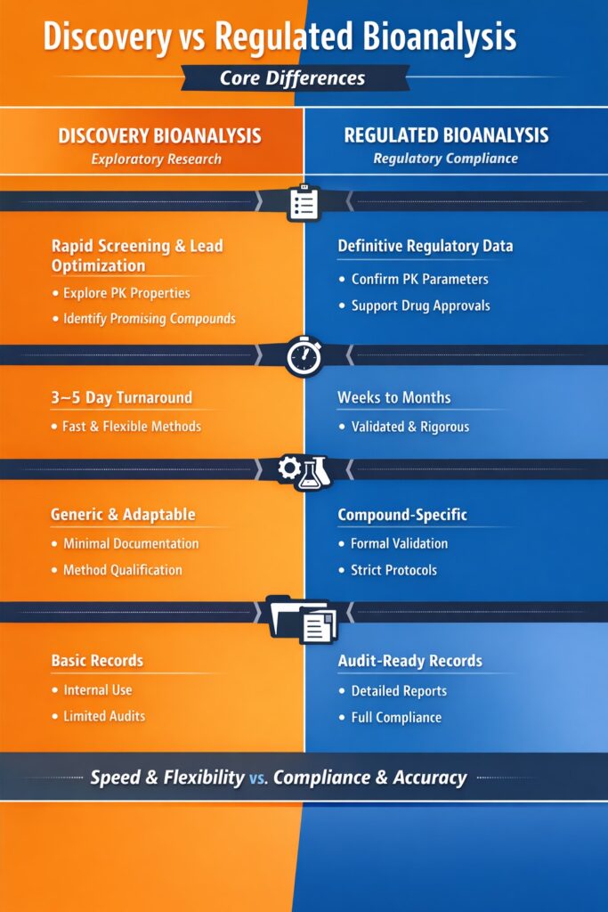 Discovery vs Regulated Bioanalysis: Core Differences